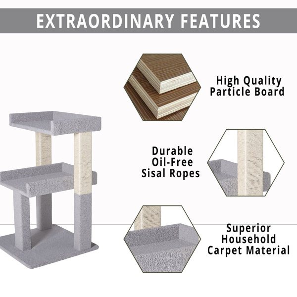 Tucker Murphy Pet™ Tott and Eling LuLu Cat Tree or Tower for Large Cats, 2 Level Cat Play Perch